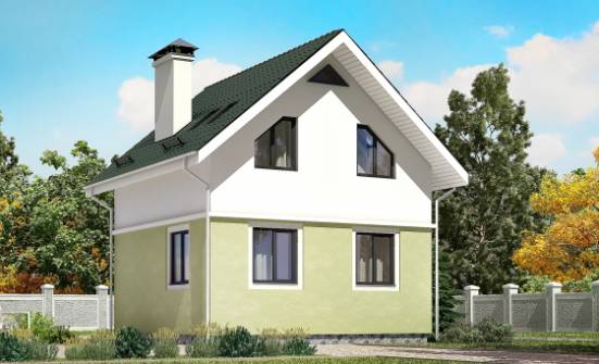 070-001-П Проект двухэтажного дома с мансардным этажом, простой коттедж из газосиликатных блоков Новоалтайск | Проекты домов от House Expert