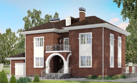 180-006-Л Проект двухэтажного дома, гараж, красивый дом из кирпича Белокуриха | Проекты домов от House Expert