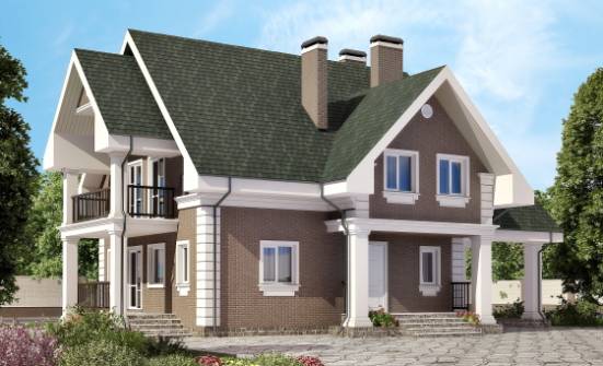 140-003-П Проект двухэтажного дома мансардой, гараж, бюджетный загородный дом из блока Барнаул | Проекты домов от House Expert