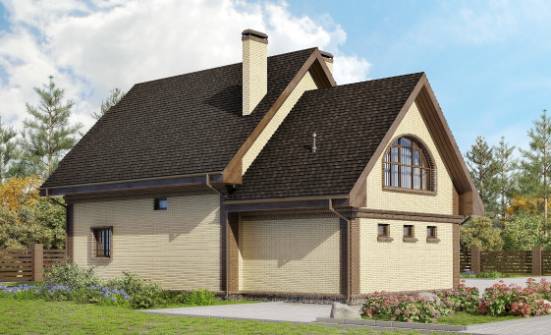 185-003-Л Проект двухэтажного дома с мансардой и гаражом, классический загородный дом из теплоблока Заринск | Проекты домов от House Expert