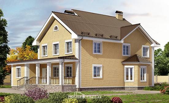 320-003-Л Проект двухэтажного дома, красивый коттедж из бризолита Белокуриха | Проекты домов от House Expert