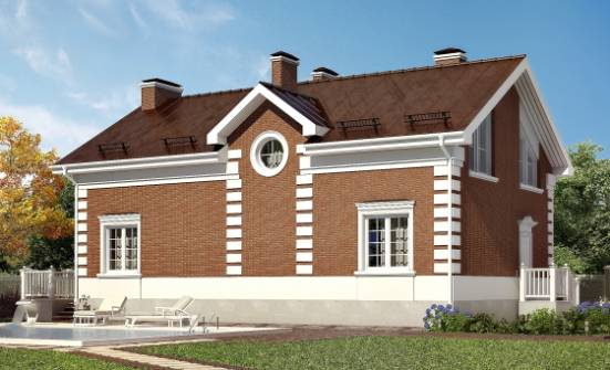 160-009-П Проект двухэтажного дома с мансардой, красивый коттедж из поризованных блоков Бийск | Проекты домов от House Expert
