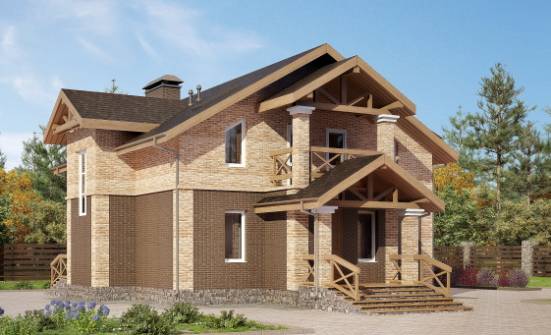 160-014-П Проект двухэтажного дома, красивый коттедж из твинблока Бийск | Проекты домов от House Expert