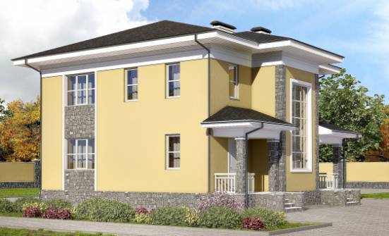 155-011-Л Проект двухэтажного дома, компактный дом из керамзитобетонных блоков Белокуриха | Проекты домов от House Expert