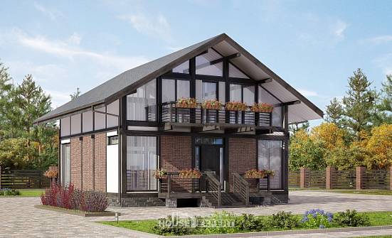 170-007-П Проект двухэтажного дома с мансардным этажом, скромный дом из дерева Новоалтайск | Проекты домов от House Expert