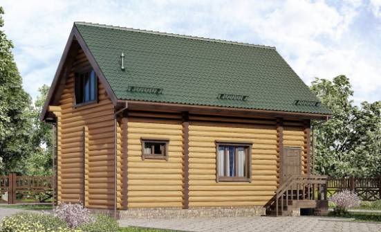 080-003-П Проект двухэтажного дома с мансардой, скромный коттедж из дерева Барнаул | Проекты домов от House Expert