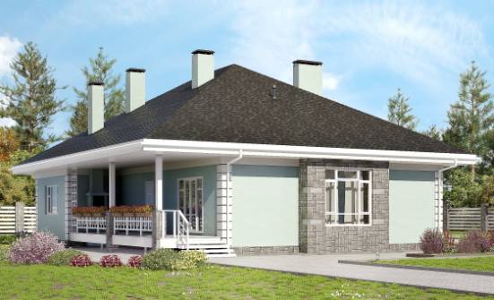 135-003-Л Проект одноэтажного дома, современный загородный дом из газобетона Бийск | Проекты домов от House Expert