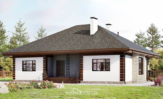 135-003-П Проект одноэтажного дома, доступный коттедж из поризованных блоков Рубцовск | Проекты домов от House Expert