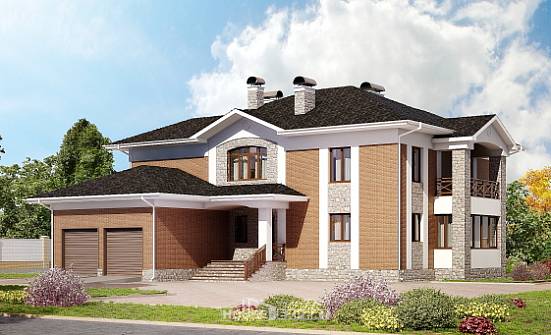 520-002-Л Проект трехэтажного дома, гараж, уютный коттедж из поризованных блоков Камень-на-Оби | Проекты домов от House Expert