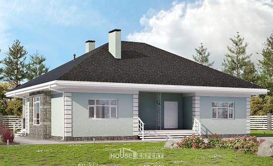 135-003-Л Проект одноэтажного дома, современный загородный дом из газобетона Бийск | Проекты домов от House Expert