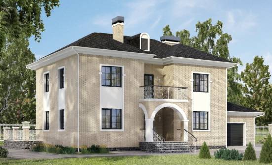 180-006-П Проект двухэтажного дома и гаражом, современный загородный дом из кирпича Заринск | Проекты домов от House Expert