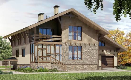 420-001-Л Проект трехэтажного дома с мансардным этажом, гараж, просторный домик из кирпича Новоалтайск | Проекты домов от House Expert