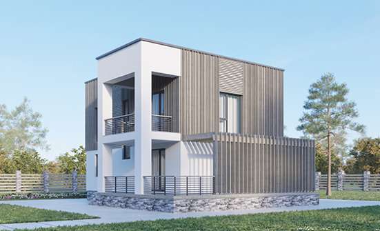 150-017-П Проект двухэтажного дома, экономичный дом из бризолита Рубцовск | Проекты домов от House Expert