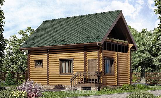 080-003-П Проект двухэтажного дома с мансардой, скромный коттедж из дерева Барнаул | Проекты домов от House Expert
