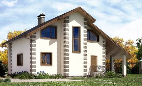 150-003-Л Проект двухэтажного дома мансардой и гаражом, классический коттедж из дерева Камень-на-Оби | Проекты домов от House Expert