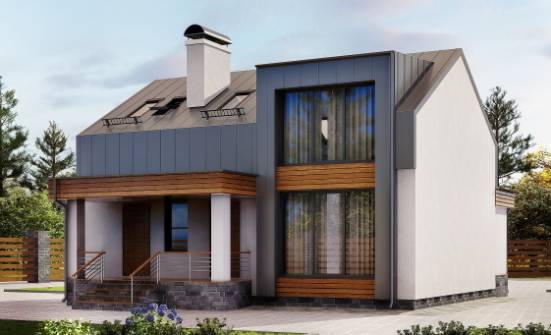 120-004-П Проект двухэтажного дома мансардный этаж, уютный коттедж из газосиликатных блоков Бийск | Проекты домов от House Expert