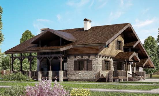 320-002-П Проект двухэтажного дома с мансардой, огромный дом из кирпича Рубцовск | Проекты домов от House Expert