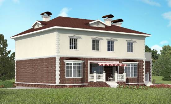380-001-Л Проект двухэтажного дома, гараж, современный коттедж из кирпича Белокуриха | Проекты домов от House Expert