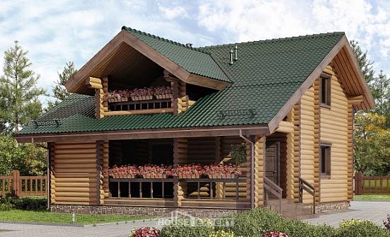110-005-П Проект двухэтажного дома с мансардой, простой дом из бревен Новоалтайск | Проекты домов от House Expert