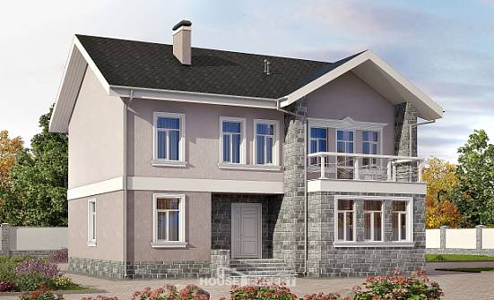 170-008-П Проект двухэтажного дома, скромный коттедж из бризолита Рубцовск | Проекты домов от House Expert