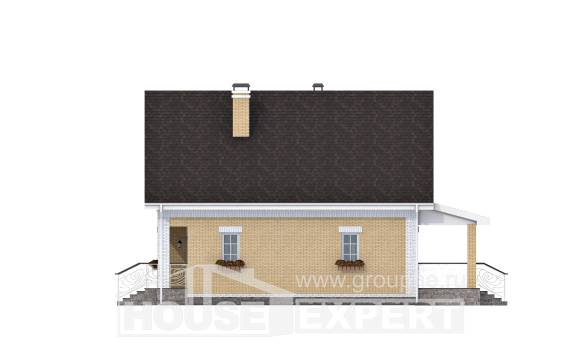 130-004-П Проект двухэтажного дома мансардой, доступный дом из газобетона Новоалтайск, House Expert