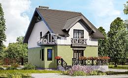 120-003-П Проект двухэтажного дома с мансардой, простой дом из арболита Новоалтайск, House Expert