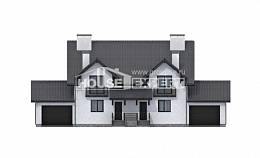 290-003-П Проект двухэтажного дома с мансардным этажом, уютный дом из блока Камень-на-Оби, House Expert