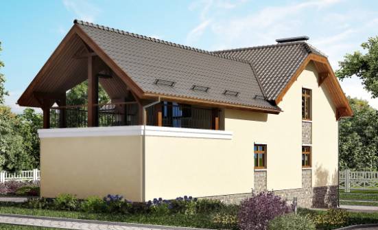 255-003-П Проект трехэтажного дома мансардой и гаражом, красивый домик из твинблока Заринск | Проекты домов от House Expert