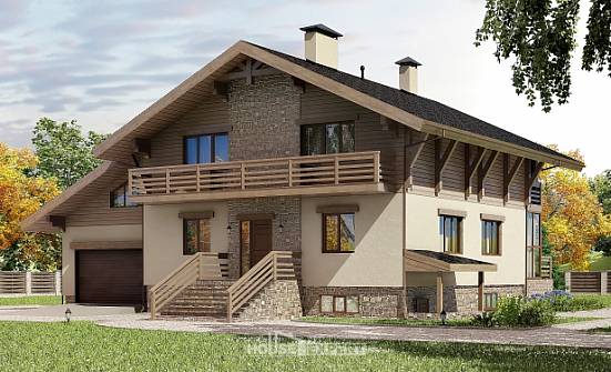 420-001-Л Проект трехэтажного дома с мансардой, гараж, красивый домик из кирпича Барнаул | Проекты домов от House Expert