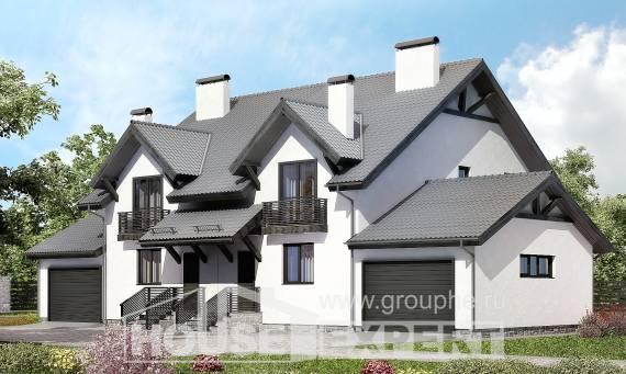 290-003-П Проект двухэтажного дома мансардный этаж, красивый загородный дом из арболита Барнаул, House Expert