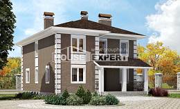 185-002-П Проект двухэтажного дома, недорогой домик из газобетона Бийск, House Expert