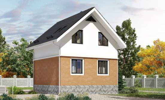 100-005-Л Проект трехэтажного дома мансардой, доступный коттедж из арболита Бийск | Проекты домов от House Expert