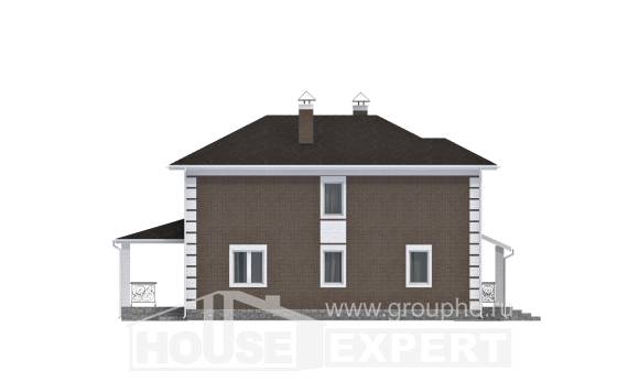 185-002-П Проект двухэтажного дома, простой загородный дом из бризолита Заринск, House Expert