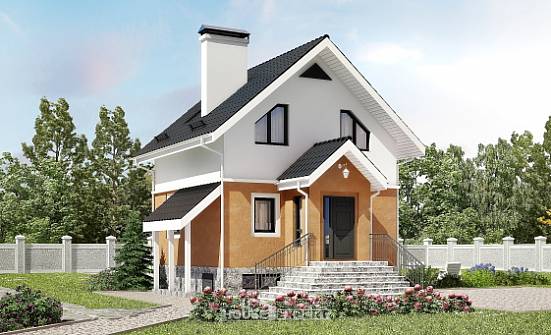 100-005-Л Проект трехэтажного дома мансардой, доступный коттедж из арболита Бийск | Проекты домов от House Expert