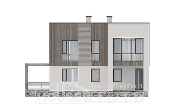 150-017-П Проект двухэтажного дома, бюджетный коттедж из пеноблока Белокуриха, House Expert