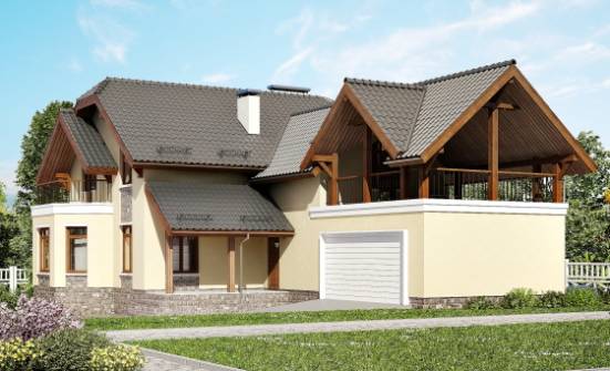 255-003-П Проект трехэтажного дома мансардой и гаражом, красивый домик из твинблока Заринск | Проекты домов от House Expert