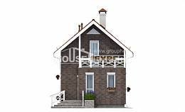 045-001-Л Проект двухэтажного дома с мансардой, простой загородный дом из газобетона Камень-на-Оби, House Expert