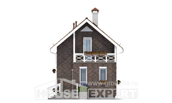 045-001-Л Проект двухэтажного дома с мансардой, простой загородный дом из газобетона Камень-на-Оби, House Expert