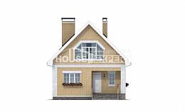 130-004-П Проект двухэтажного дома мансардный этаж, красивый загородный дом из керамзитобетонных блоков Камень-на-Оби, House Expert