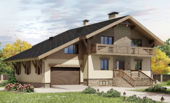 420-001-Л Проект трехэтажного дома с мансардой, гараж, красивый домик из кирпича Барнаул | Проекты домов от House Expert