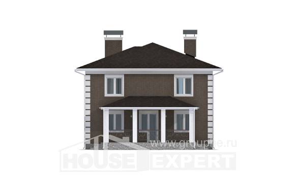 185-002-П Проект двухэтажного дома, доступный коттедж из пеноблока Белокуриха, House Expert