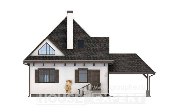 110-002-Л Проект двухэтажного дома с мансардным этажом и гаражом, небольшой коттедж из твинблока Заринск, House Expert