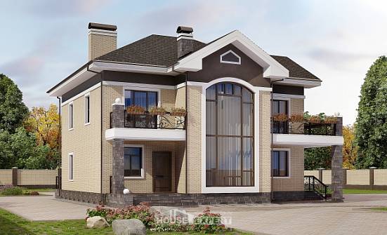 200-006-П Проект двухэтажного дома, красивый загородный дом из кирпича, Бийск