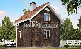 045-001-Л Проект двухэтажного дома с мансардой, миниатюрный загородный дом из газосиликатных блоков Белокуриха, House Expert