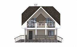 125-001-Л Проект двухэтажного дома мансардой, классический домик из газобетона Барнаул, House Expert