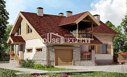 165-002-П Проект двухэтажного дома мансардой и гаражом, недорогой дом из газосиликатных блоков Яровое, House Expert