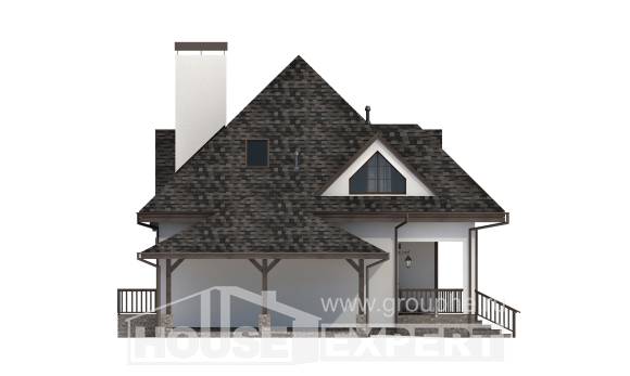 110-002-Л Проект двухэтажного дома мансардный этаж и гаражом, скромный дом из керамзитобетонных блоков Барнаул, House Expert