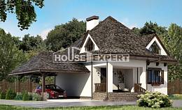 110-002-Л Проект двухэтажного дома с мансардой и гаражом, экономичный дом из теплоблока Белокуриха, House Expert