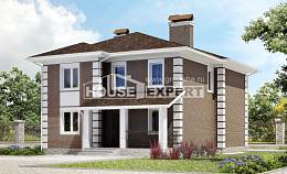 185-002-П Проект двухэтажного дома, современный домик из твинблока Яровое, House Expert