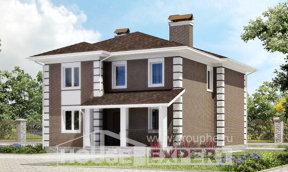 185-002-П Проект двухэтажного дома, современный домик из твинблока Яровое, House Expert